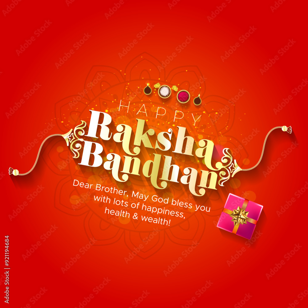 Wall mural Happy Raksha Bandhan or Rakhi. Indian traditional festival creative.