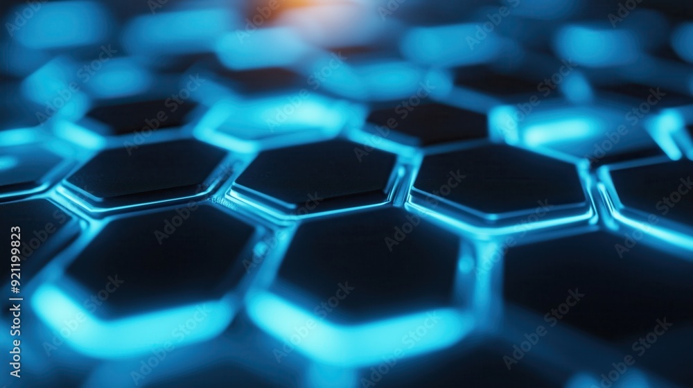 Aufkleber futuristic abstract background featuring glowing blue hexagonal patterns. perfect for technology and