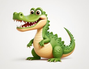 crocodile with his mouth open, 3d cartoon style Generative AI