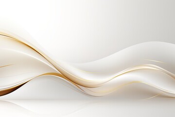 Abstract white background with gold wavy lines.