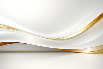 Obraz premium Abstract white background with golden curve.