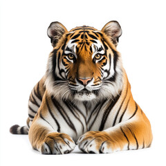 Close-Up of a Tiger with Striking Orange and Black Stripes in Studio