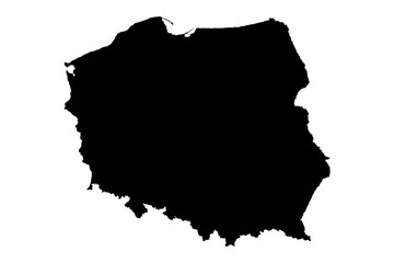 Poland map silhouette vector illustration