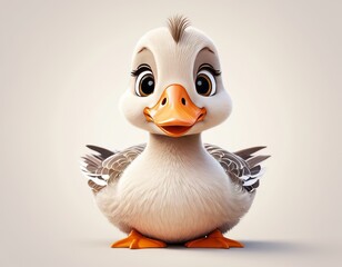 cute baby duck cartoon Farm animal for children book Generative AI