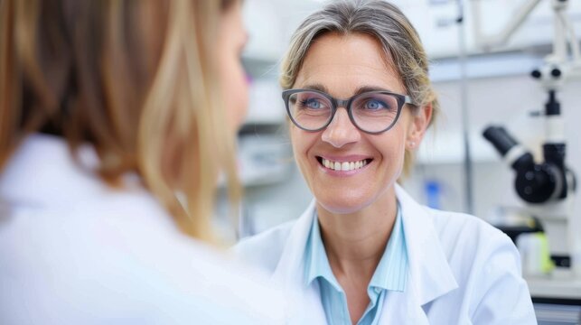 A doctor is smiling during a consultation with a patient, communicating trust, empathy, and professionalism in a healthcare setting, dedicated to patient care and well-being.