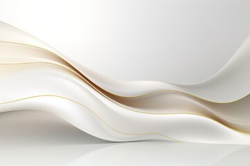 Abstract white wave with golden lines.
