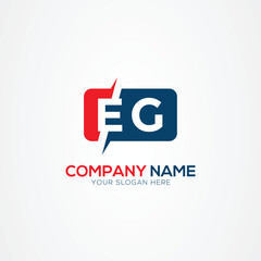 EG or GE Creative Modern Letters Logo Design Element