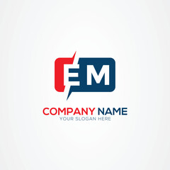 EM or ME Creative Modern Letters Logo Design Element
