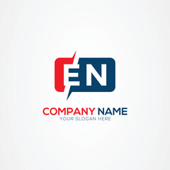EN or NE Creative Modern Letters Logo Design Element