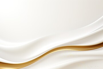 White and gold abstract background with a wavy shape.