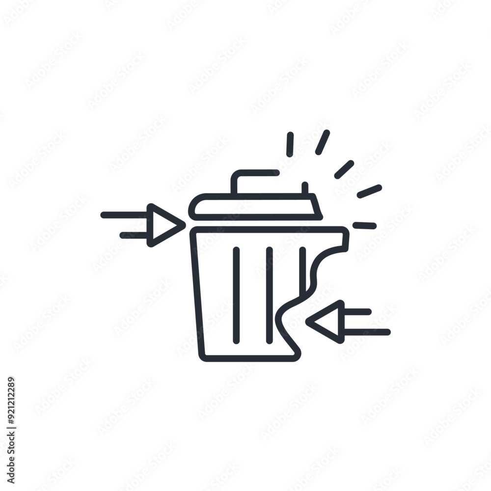 Poster waste reduction icon. vector.editable stroke.linear style sign for use web design,logo.symbol illust