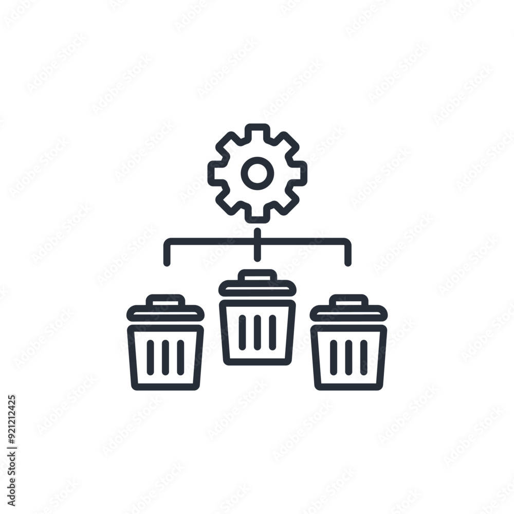 Poster waste sorting icon. vector.editable stroke.linear style sign for use web design,logo.symbol illustra
