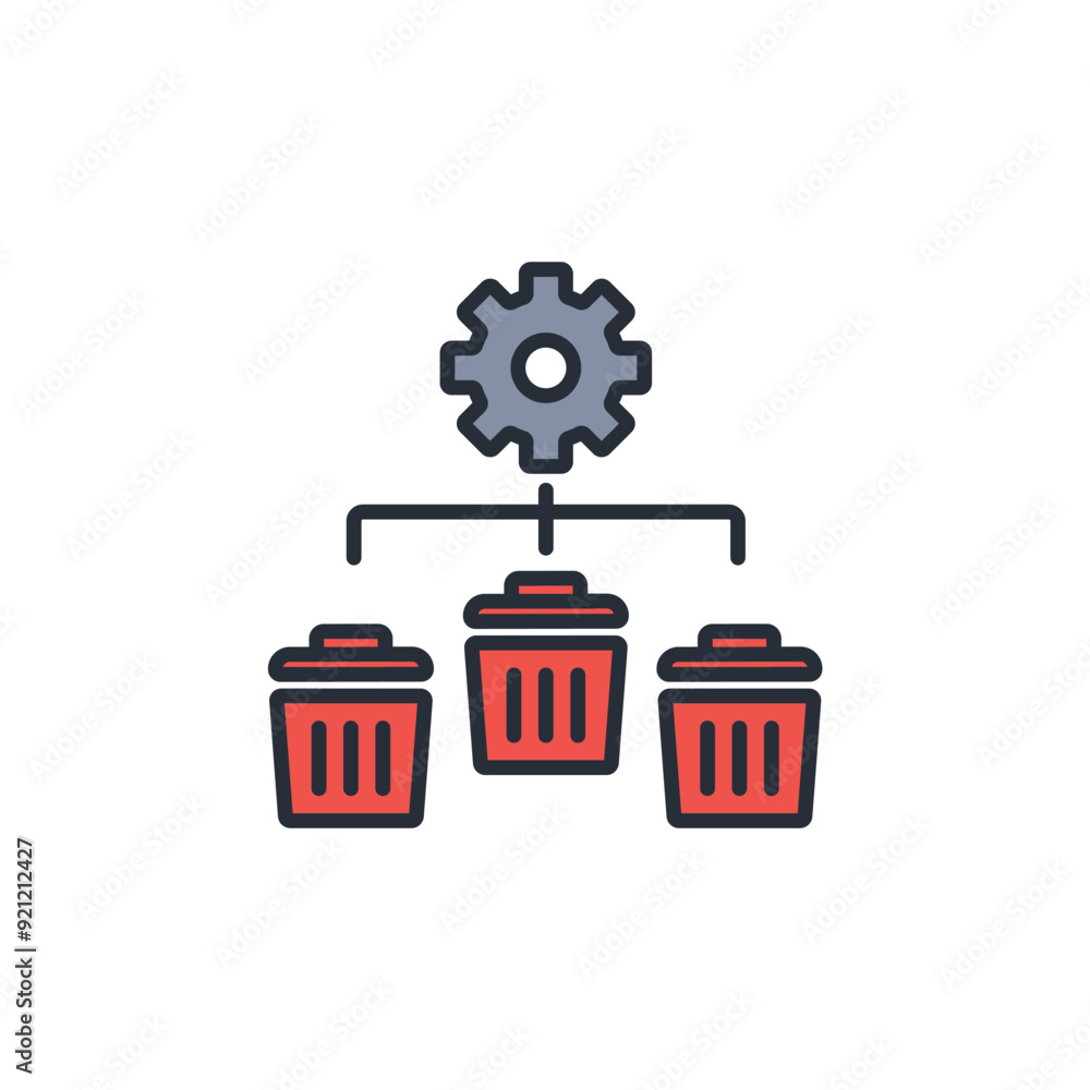 Poster waste sorting icon. vector.editable stroke.linear style sign for use web design,logo.symbol illustra