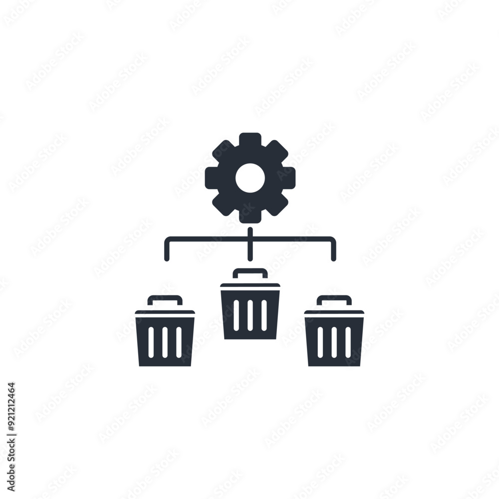 Poster waste sorting icon. vector.editable stroke.linear style sign for use web design,logo.symbol illustra