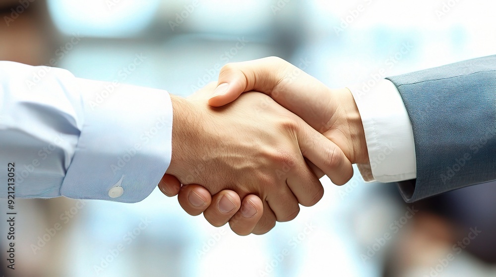 Wall mural handshake deal: two business professionals seal a deal with a firm handshake, symbolizing trust, agr