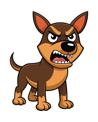 Angry dog cartoon character illustration