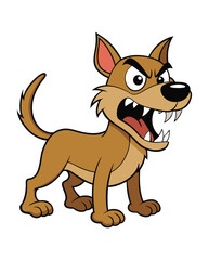 Angry dog cartoon character illustration