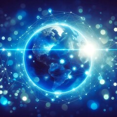 Fototapeta premium Global Connectivity and technology Network Visualization 