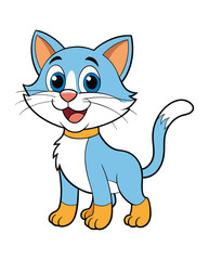 Cute cat cartoon character design illustration