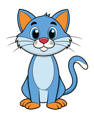 Cute cat cartoon character design illustration