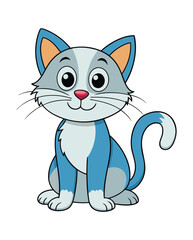 Fototapeta premium Cute cat cartoon character design illustration