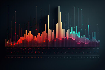 Naklejka premium generated illustration of business chart with uptrend line graph.
