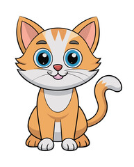 Cute cat cartoon character design illustration