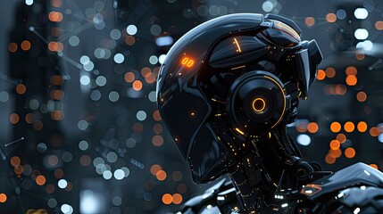 Futuristic Robot with Glowing Lights