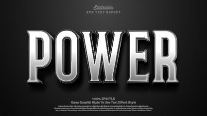Power text effect, 3d editable text strong power theme.