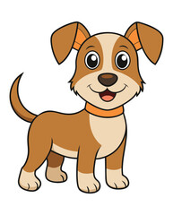 Cute dog cartoon character illustration