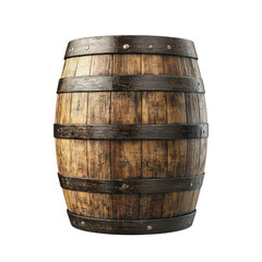 PNG Vintage wooden barrel with metal bands