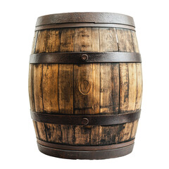 Fototapeta premium PNG Wooden barrel displayed on a white background