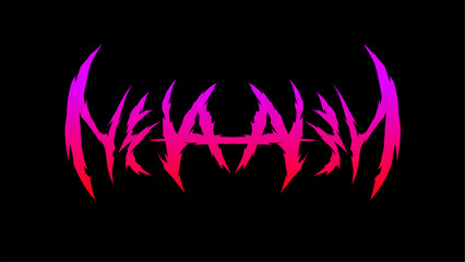 Heaven text typography gradient colored, lettering music t-shirt design