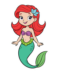 A Mermain cartoon character design illustration