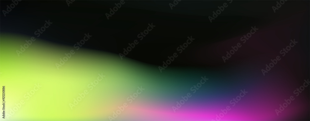 Poster blurred ambient vector background in neon vibrant colors.