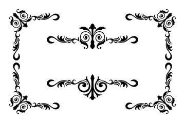 Classic Vitage Wedding Ornaments Frames Separator Elements Classic Vintage Wedding Invitation Hand Drawn Ornate the Calligraphy Poster Victorian Style