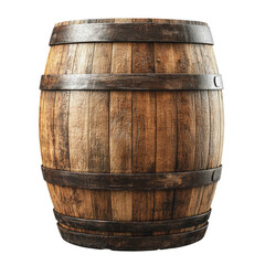 Obraz premium PNG Rustic wooden barrel on a white background