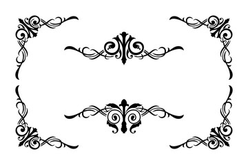 Classic Vitage Wedding Ornaments Frames Separator Elements Classic Vintage Wedding Invitation Hand Drawn Ornate the Calligraphy Poster Victorian Style