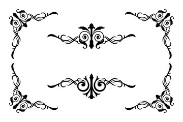 Classic Vitage Wedding Ornaments Frames Separator Elements Classic Vintage Wedding Invitation Hand Drawn Ornate the Calligraphy Poster Victorian Style