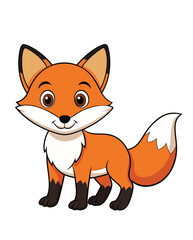 Fox cute cartoon character design illustration