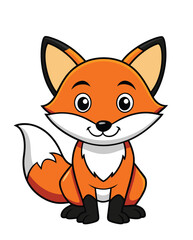 Fox cute cartoon character design illustration