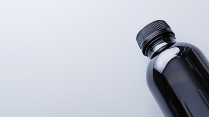 Black Water Bottle on a White Background