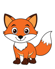 Fox cute cartoon character design illustration