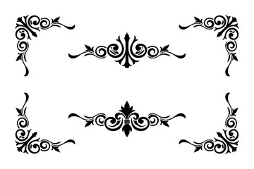 Classic Vitage Wedding Ornaments Frames Separator Elements Classic Vintage Wedding Invitation Hand Drawn Ornate the Calligraphy Poster Victorian Style