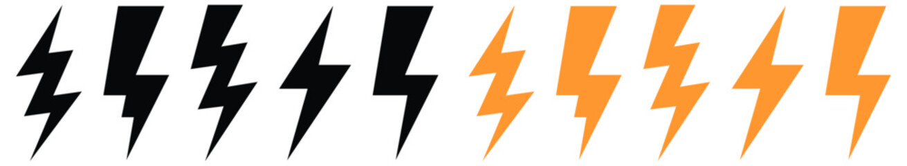 Thunder bolt flash icon, yellow flash lightning bolt icon - Electric power icon symbol - Power energy icon sign. vector illustration.