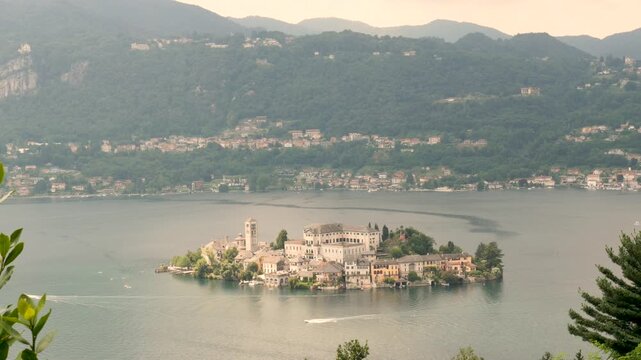 Orta San Giulio, lake Orta, Italy,2024,july,7th, Saint Giulio island landscape