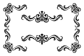 Classic Vitage Wedding Ornaments Frames Separator Elements Classic Vintage Wedding Invitation Hand Drawn Ornate the Calligraphy Poster Victorian Style