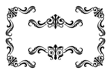 Classic Vitage Wedding Ornaments Frames Separator Elements Classic Vintage Wedding Invitation Hand Drawn Ornate the Calligraphy Poster Victorian Style