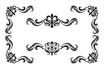 Classic Vitage Wedding Ornaments Frames Separator Elements Classic Vintage Wedding Invitation Hand Drawn Ornate the Calligraphy Poster Victorian Style