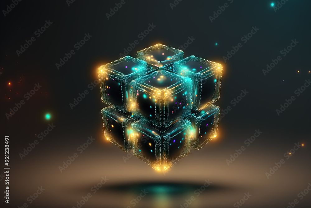 Aufkleber Abstract connection concept with complex technology structure of connected data
